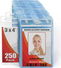 Mifflin Large Vertical ID Badge Holders 3x4 in - Waterproof Pack
