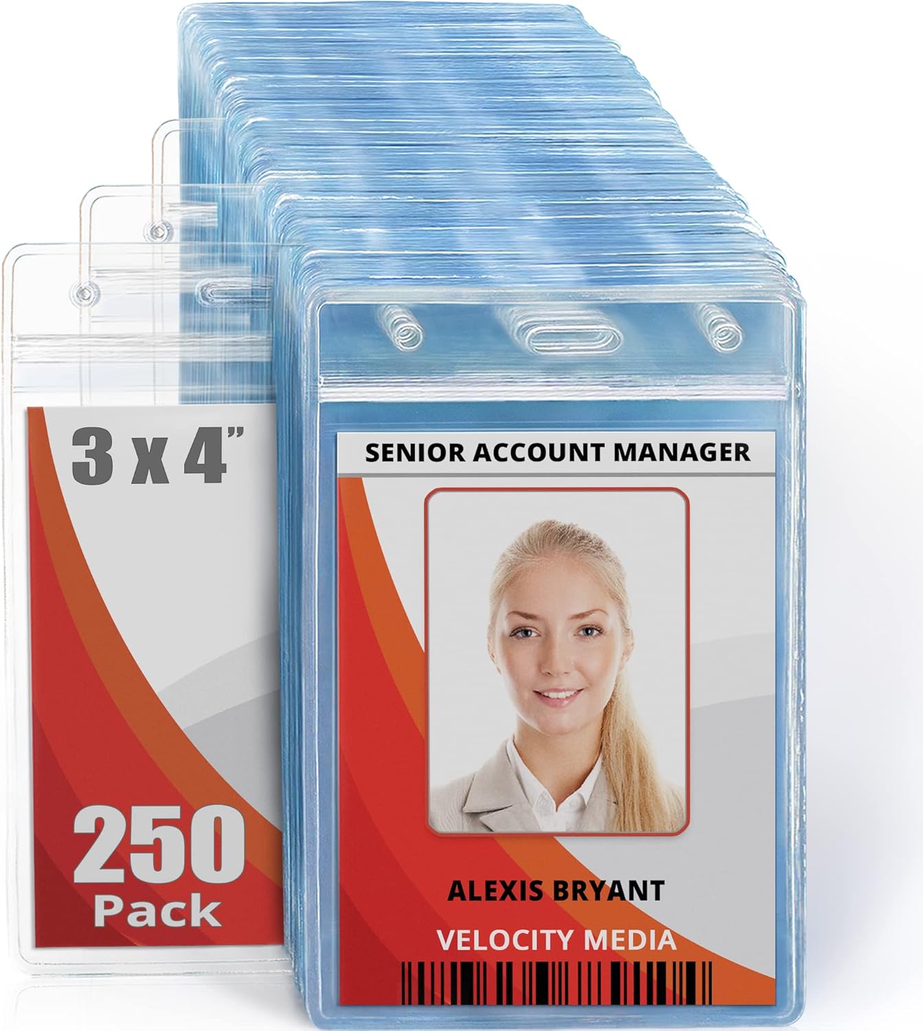 Mifflin Large Vertical ID Badge Holders for Secure Identification