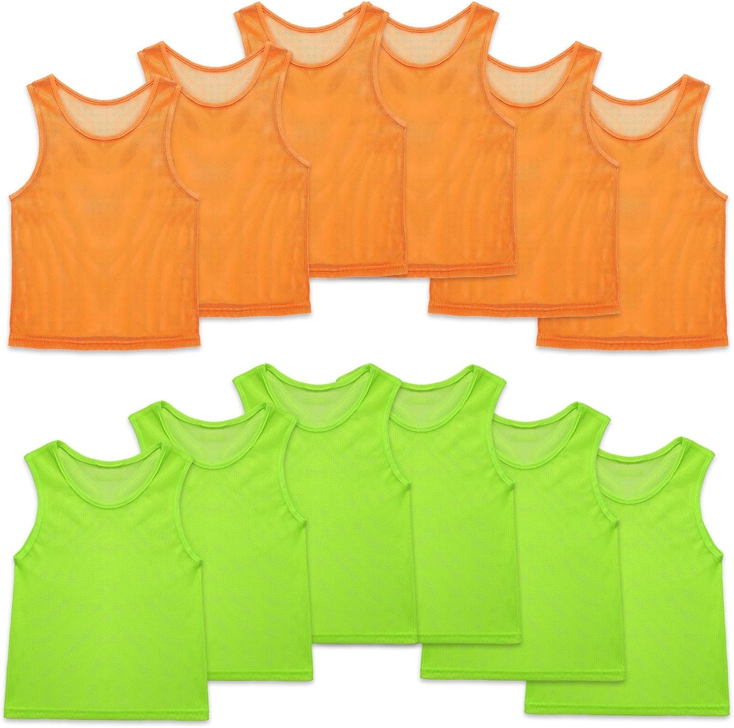 24 Pcs Youth Pinnies for Basketball Soccer Practice Jerseys