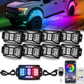 8 Pods 168 LEDs 5 Sides RGB Rock Lights - Bright 360 Underglow