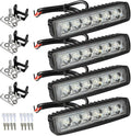 6 in LED Light Bar 72W Flood Spot Set - Waterproof Marine & Off Road