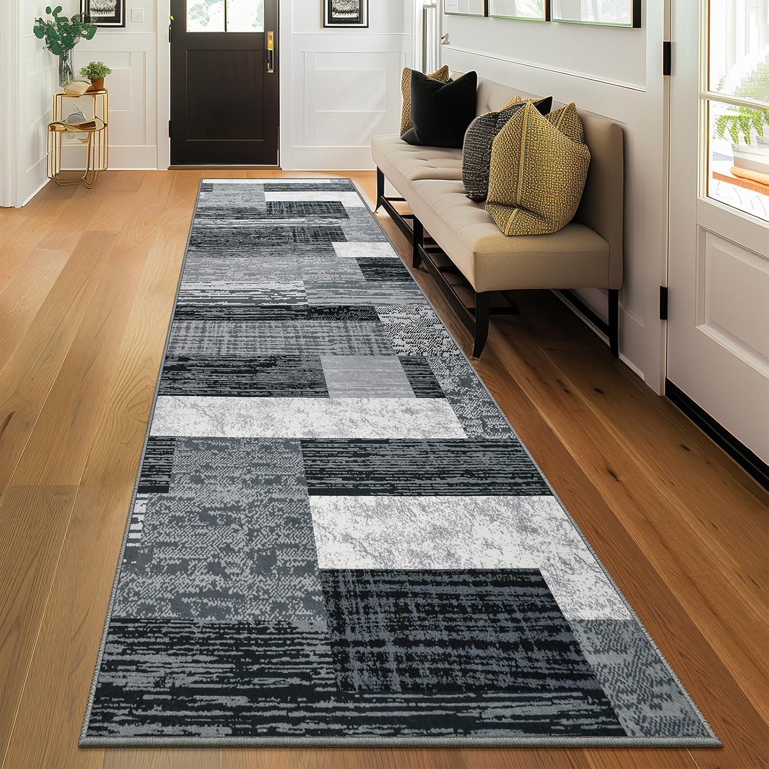 Indoor Runner Rug with Rubber Backing for Modern Spaces