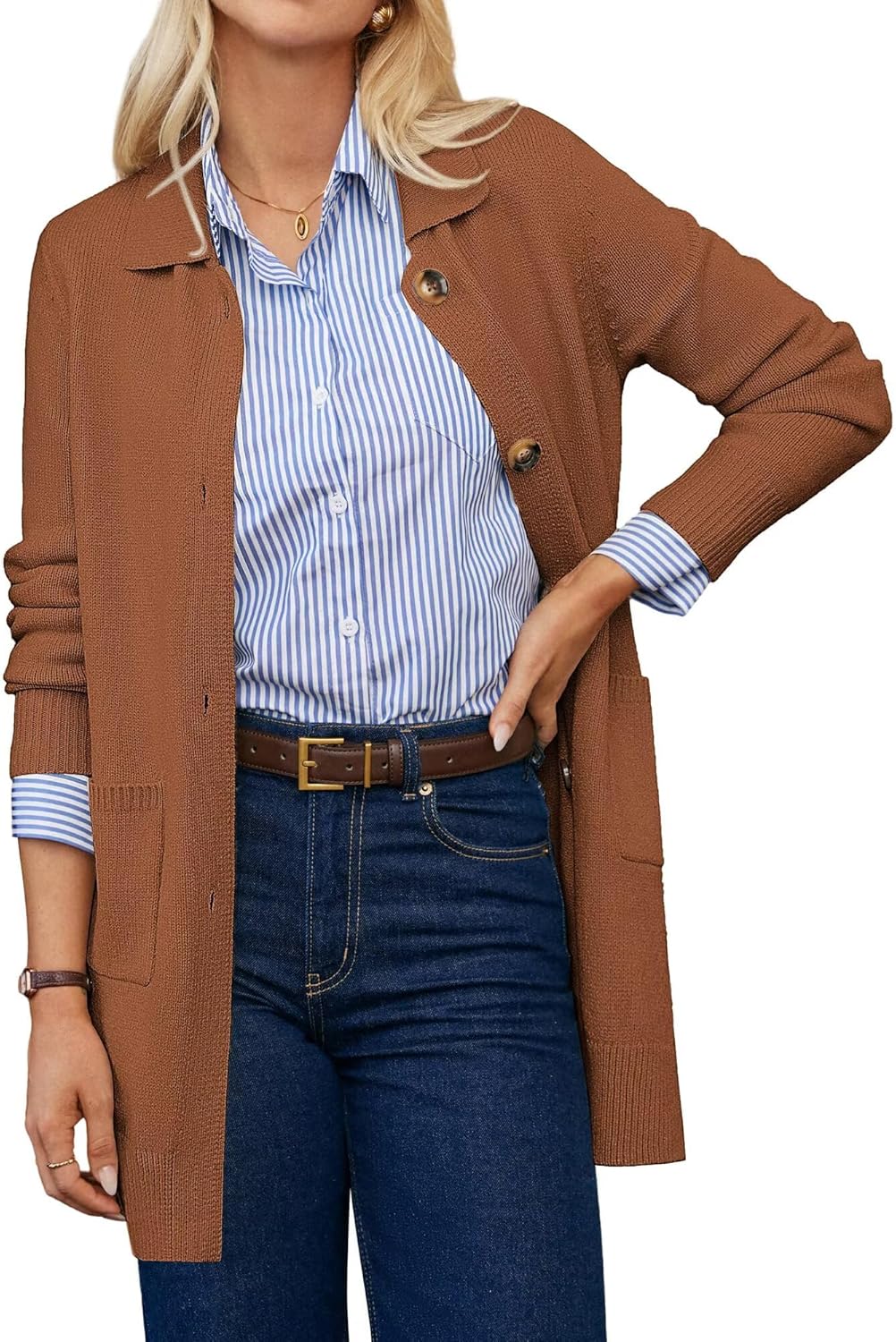 GRACE KARIN Women's Fall Long Cardigan Sweaters with Pockets