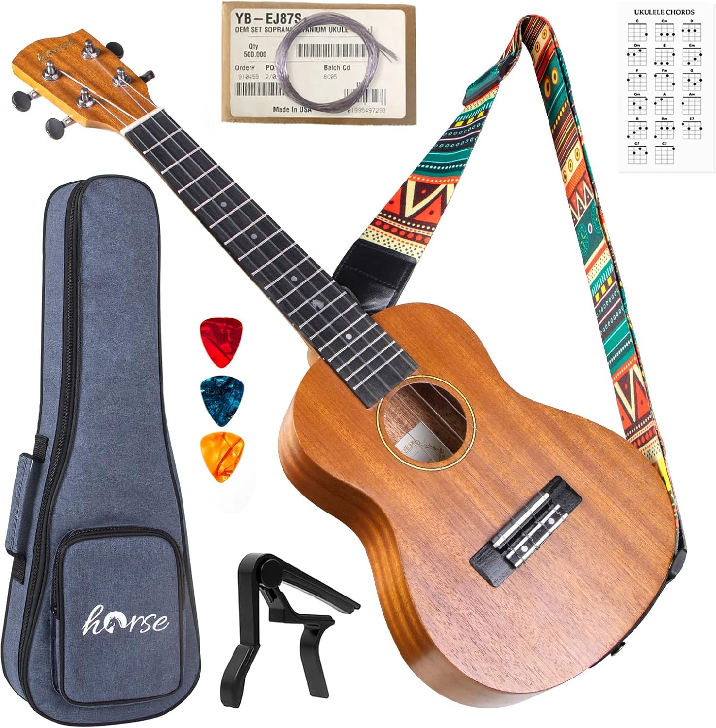 Professional Concert Ukulele 23 Inch Musical Instrument Kit