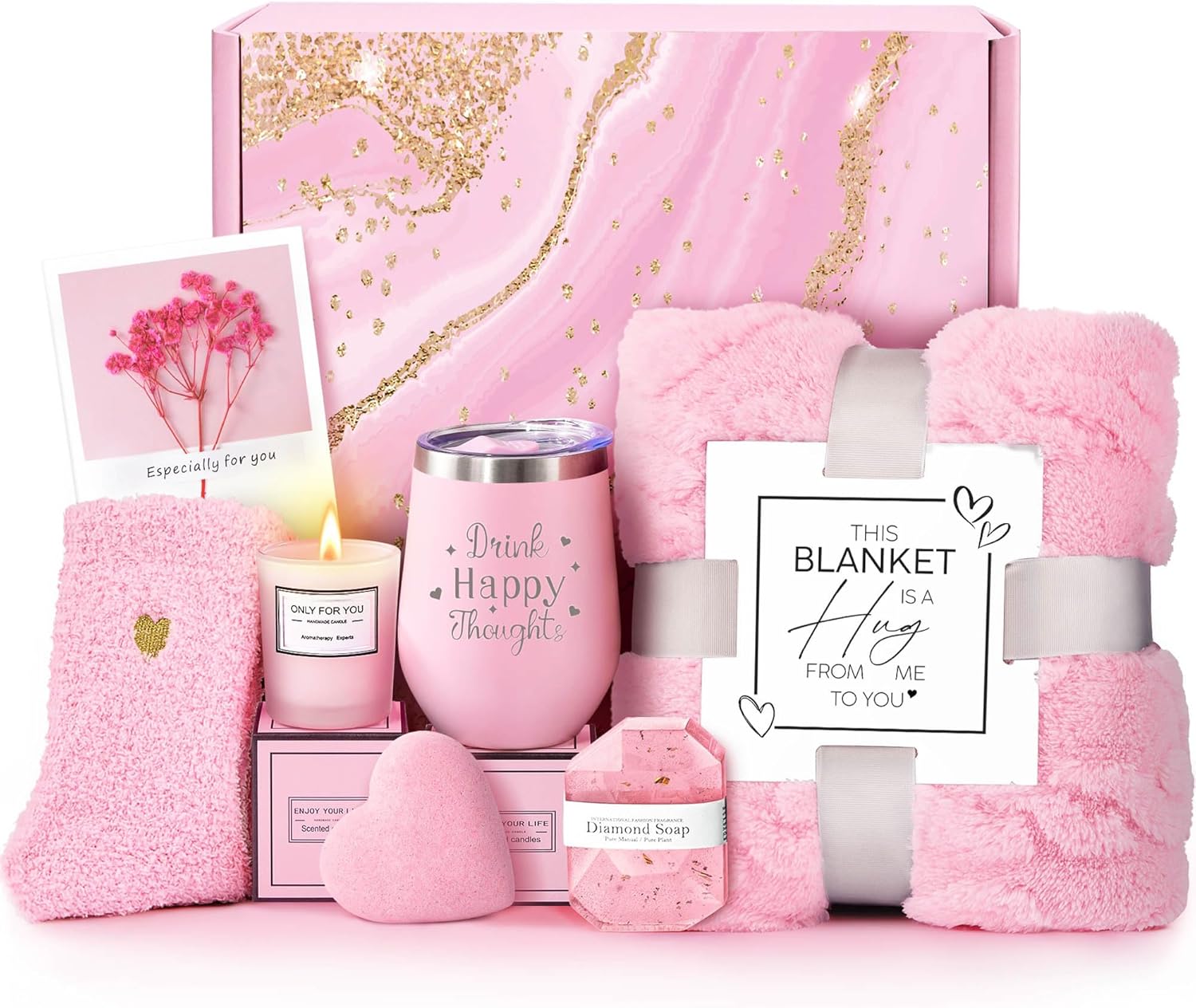 Unique Birthday Gifts for Women - Luxury Rose Spa Gift Basket