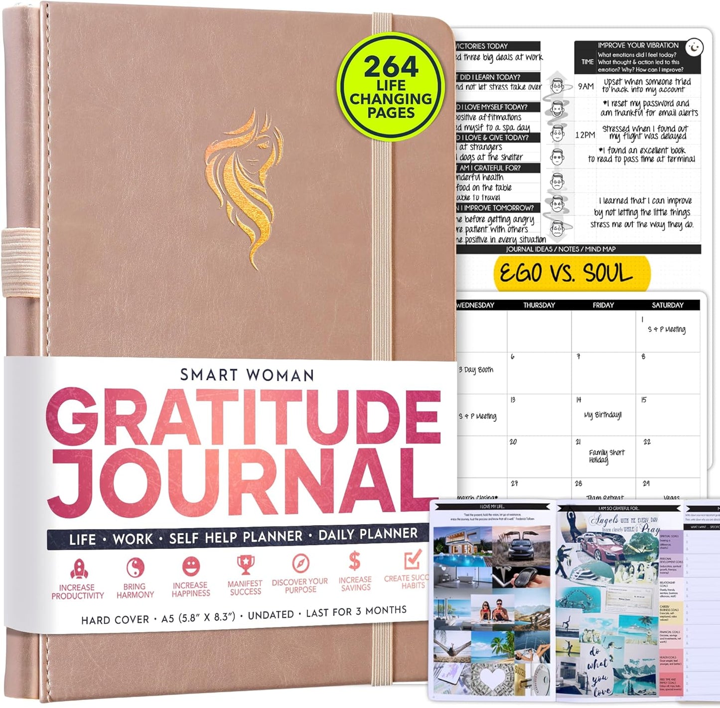 Gratitude Journal for Women & Men - 5 Minute Self Care Journal