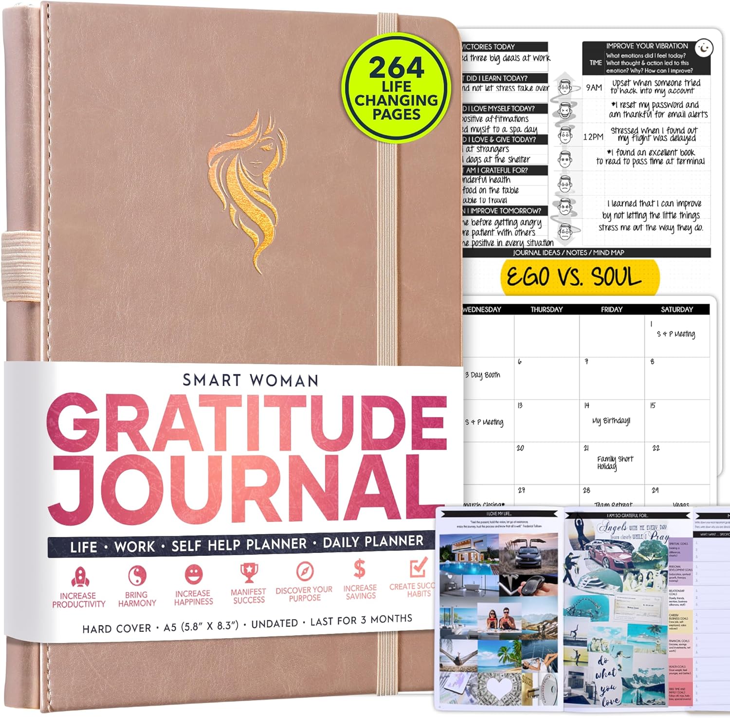 Gratitude Journal for Women & Men - 5 Minute Self Care Journal
