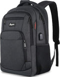 Black Backpack for School - Water Resistant, Many Pockets