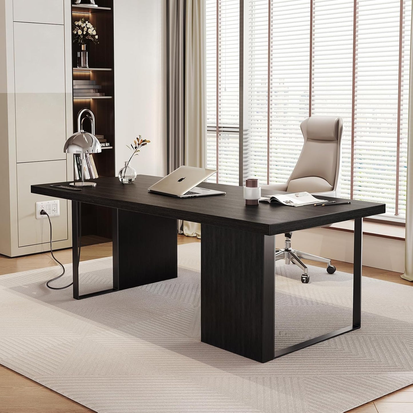 Spacious Executive Desk with Power Outlet - MesaSync