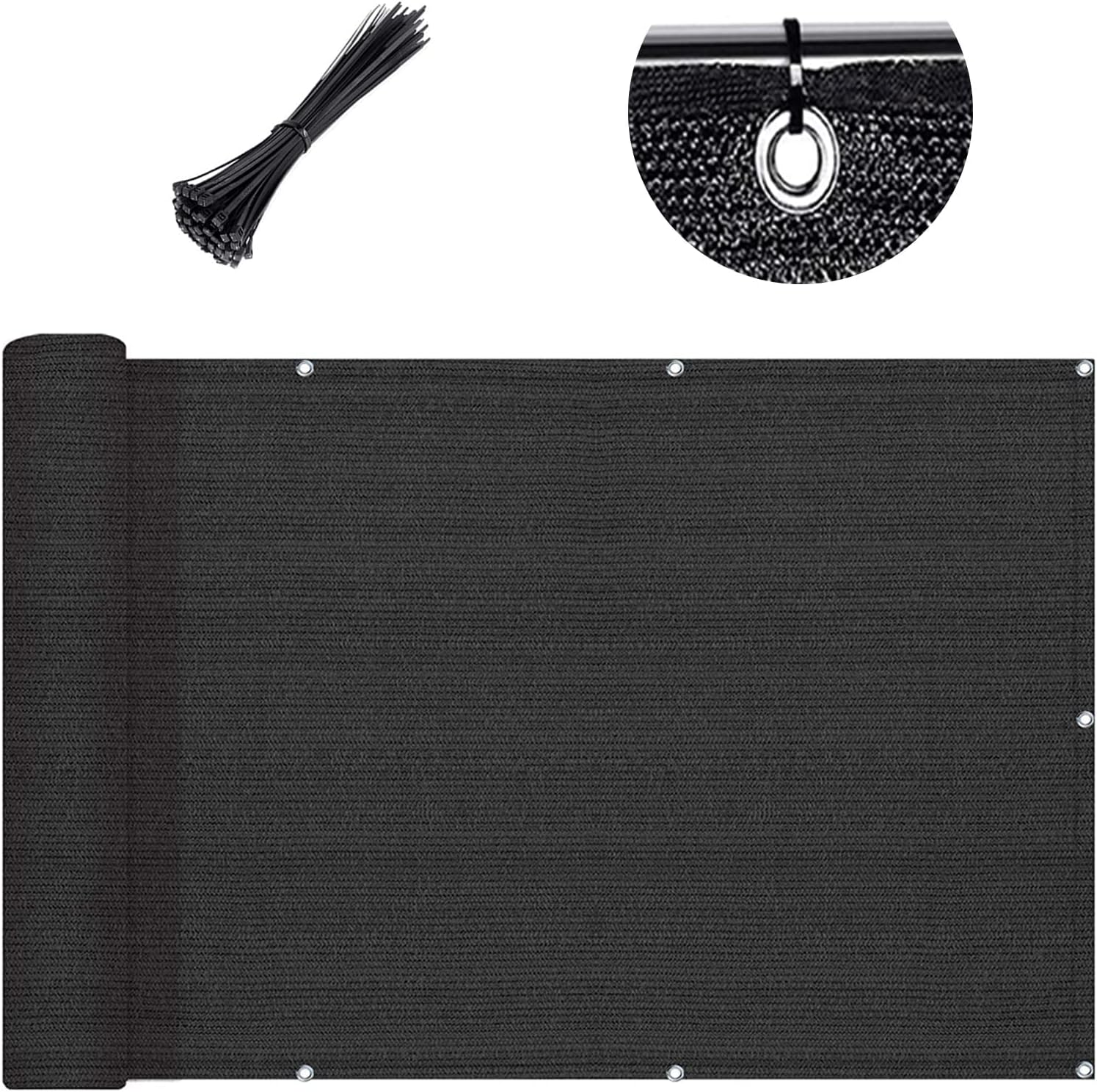 Custom Size 2ft 6inx20ft Black Fence Covering Privacy Screen