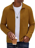 Men's Lightweight Waffle Varsity Jacket Casual Bomber - Zip Pocket