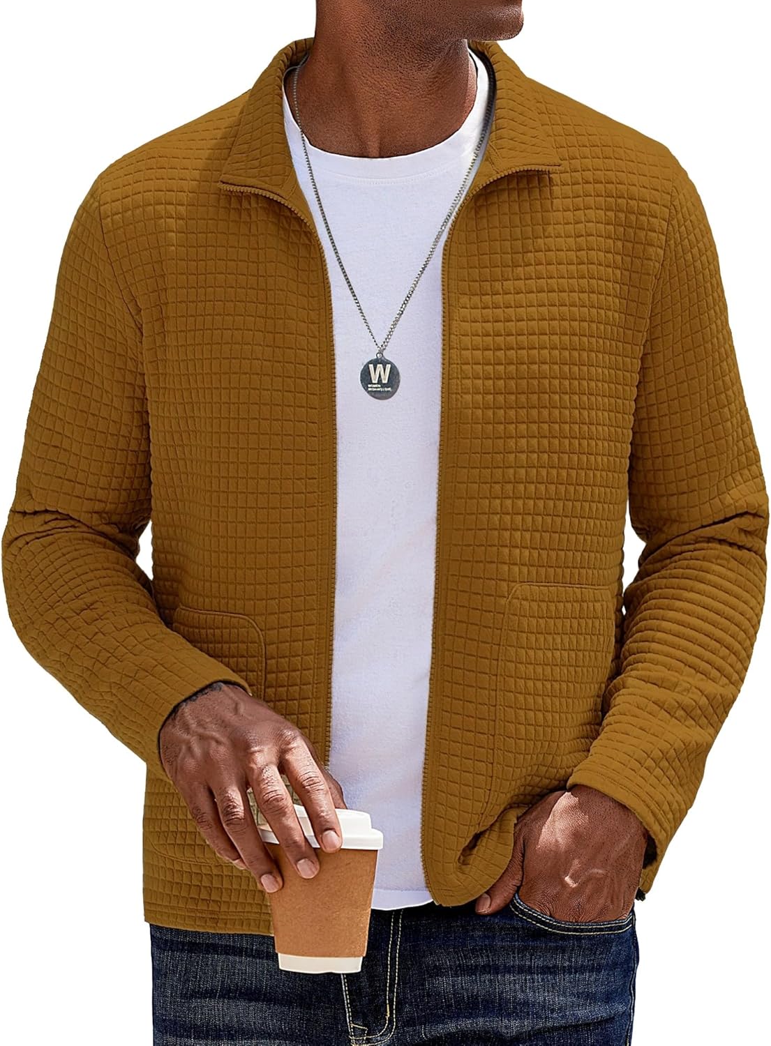 COOFANDY Men's Lightweight Varsity Jacket for Casual Style