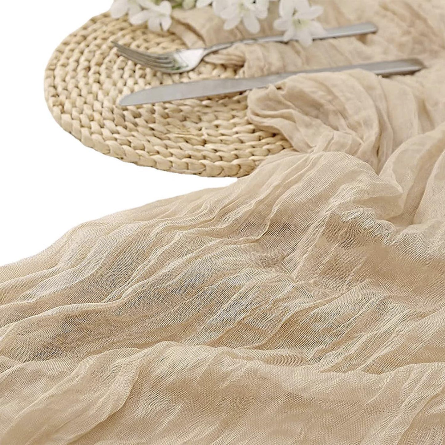 BEELIFY 6 Pack 10 Ft Cheesecloth Table Runner for Events