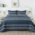 Andency Navy Blue Quilt Set for California King - 3 Piece Set