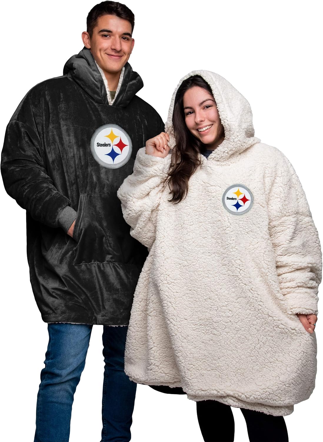 FOCO NFL Unisex Team Reversible Oversized Sherpa Hoodie Sweatshirt