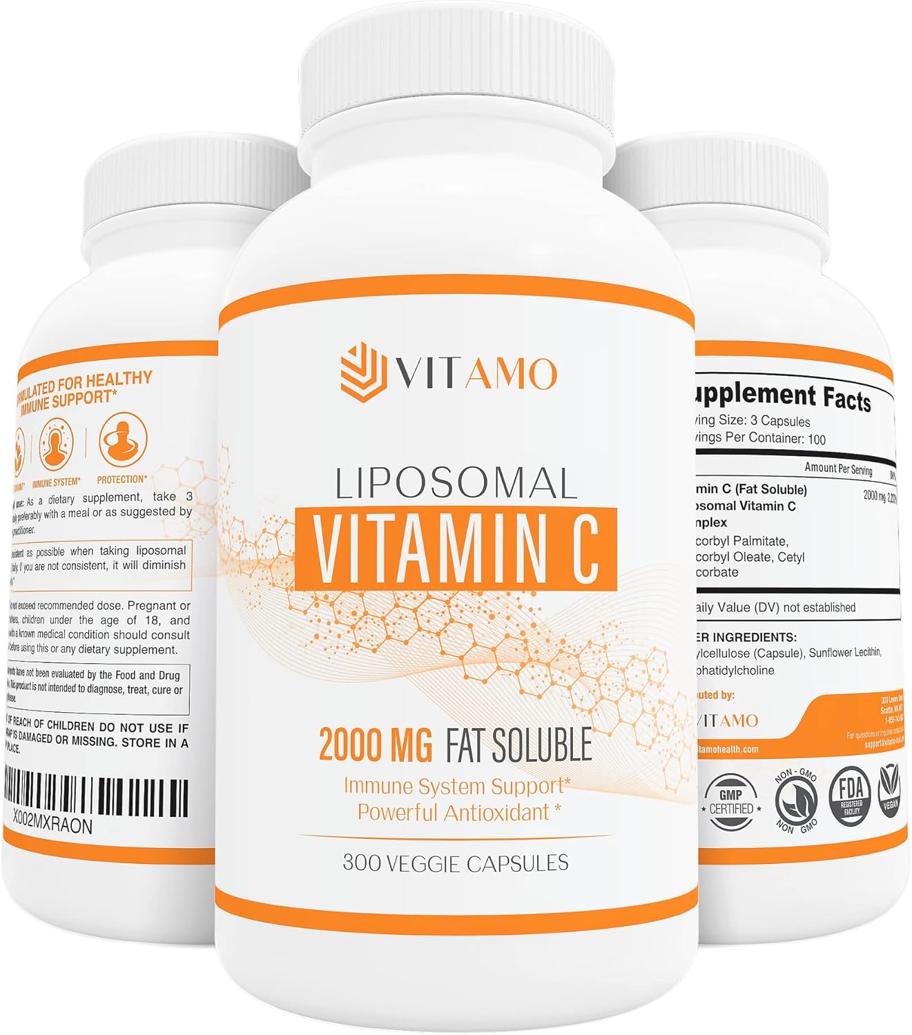 Liposomal Vitamin C 2000mg for Immune Support & Collagen Boost