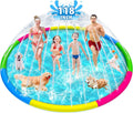 Splash Pad for Kids and Dogs 118in Super Large Non-Slip Pad
