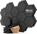 18 Pack Hexagon Acoustic Panels Self-Adhesive Soundproof Wall Panels