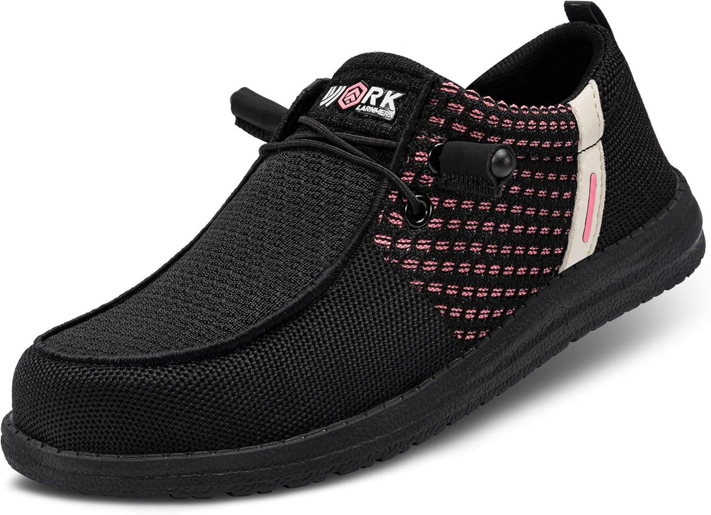 LARNMERN Steel Toe Loafers for Women - Lightweight Comfort