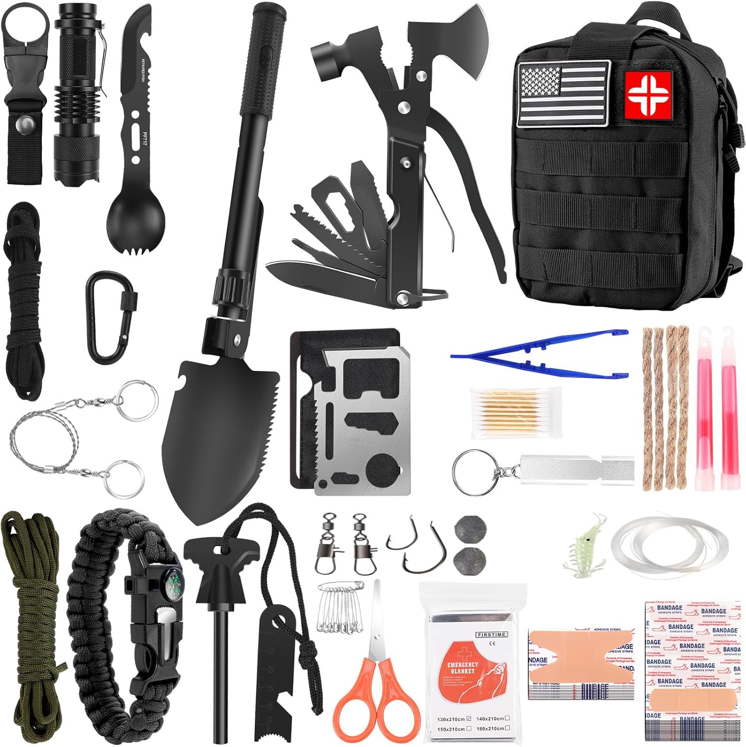 Ultimate 310PCS Survival Gear Kit - Christmas Gift for Outdoor Enthusiasts!
