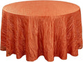 120 in Round Crinkle Taffeta Tablecloth - Terracotta
