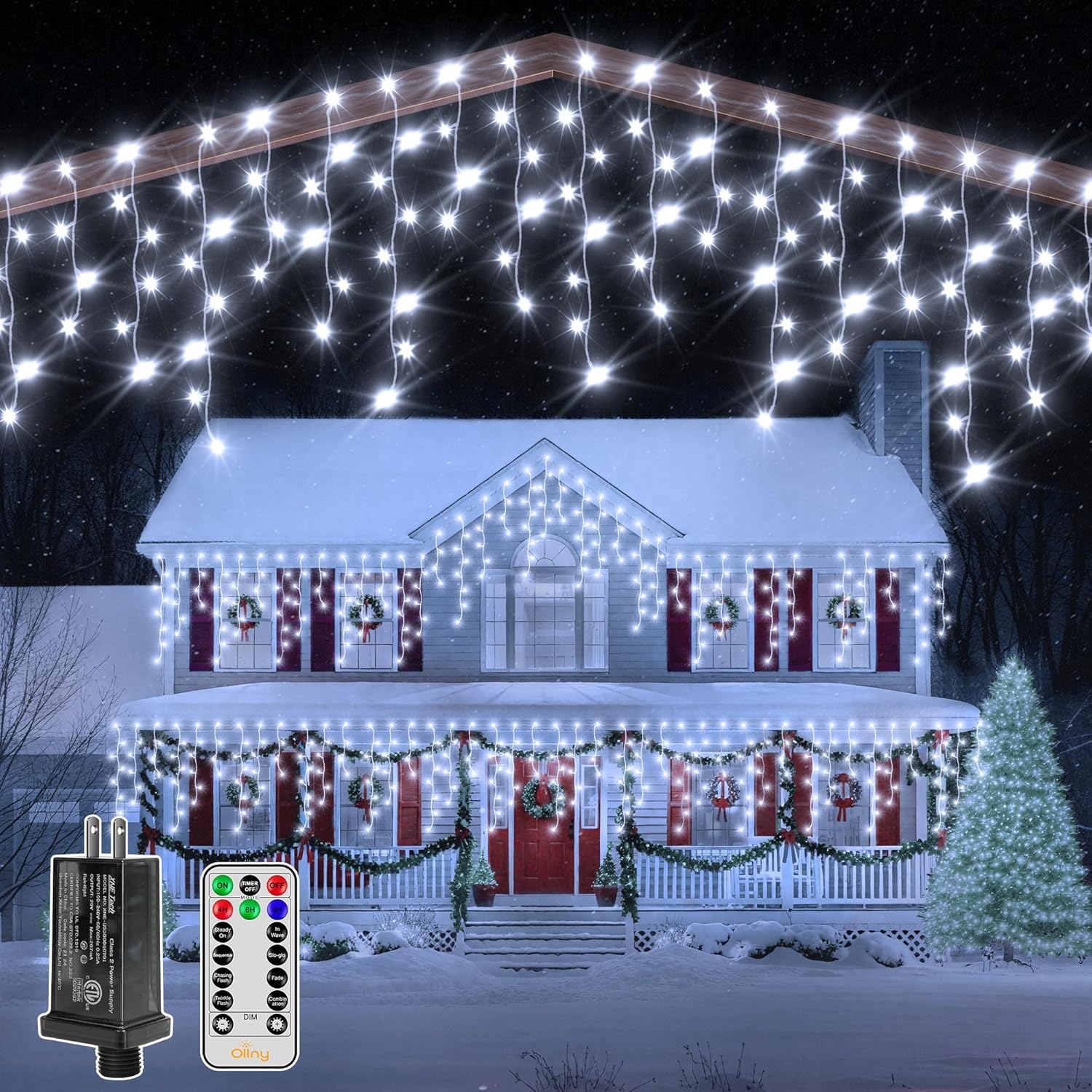 Ollny Icicle Lights 1000LED 82FT for Stunning Holiday Decor