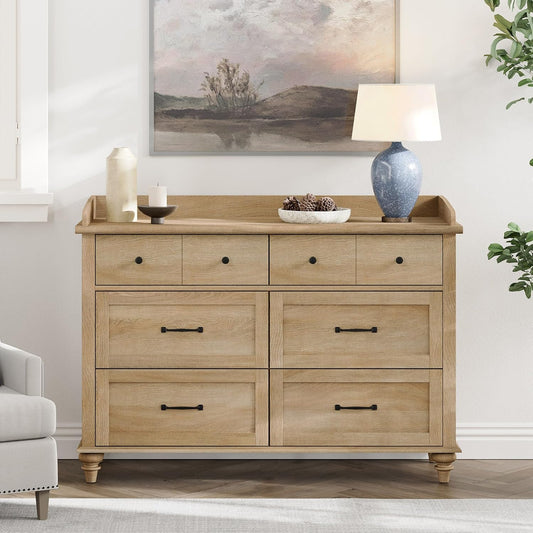 WAMPAT Dresser for Bedroom with 6 Drawers and Storage Space