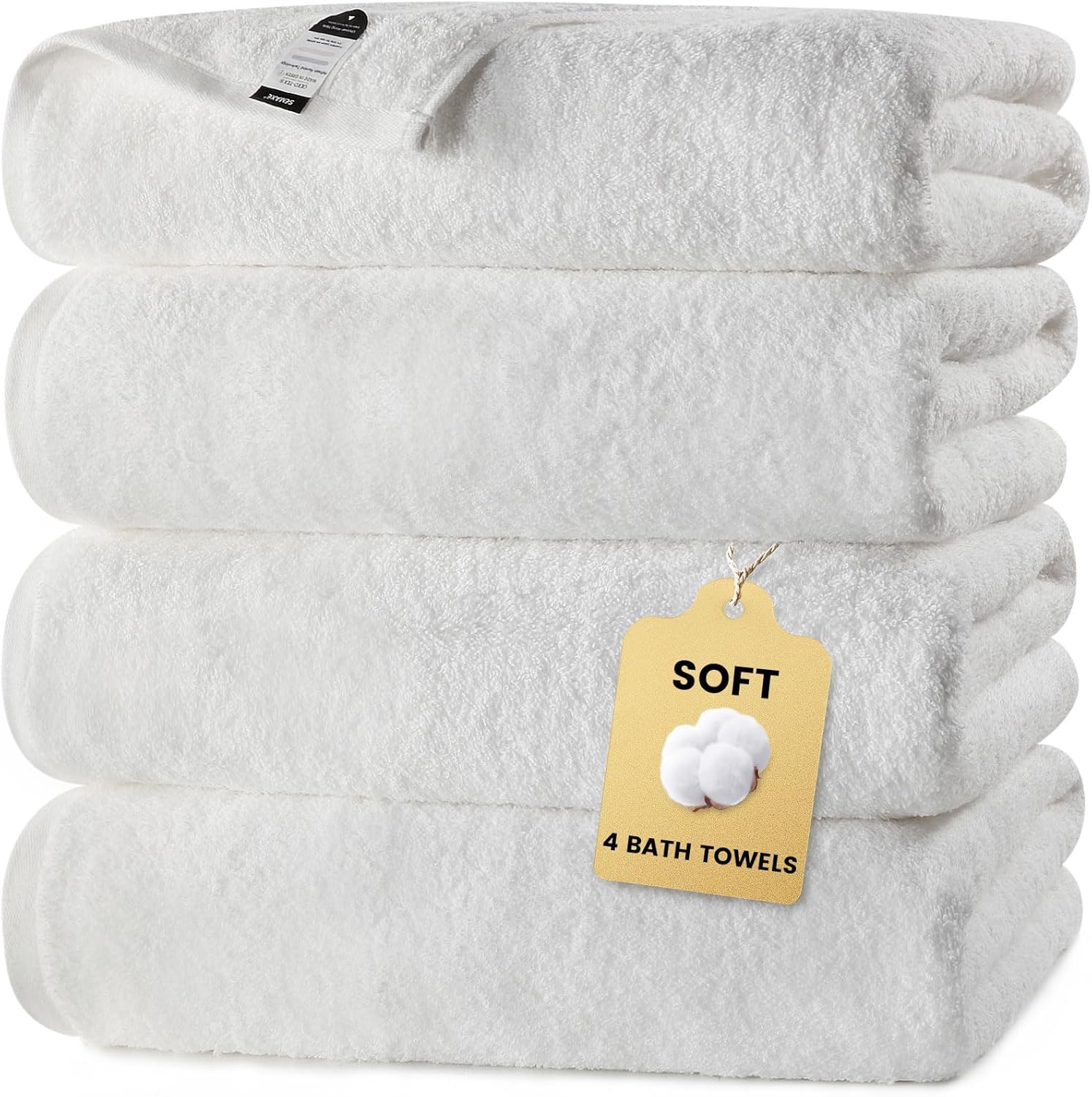 SEMAXE 4-Pack Luxury Bath Towels - Soft, Absorbent, Quick-Drying