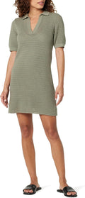 Drop Women's Melia Collared Crochet Micro Mini Dress - Vacation Staple