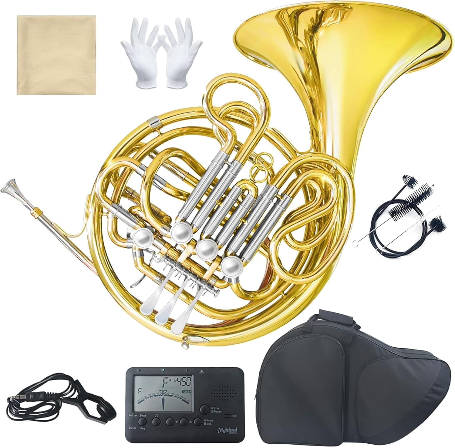 Double French Horn Intermediate Brass Instrument with Case