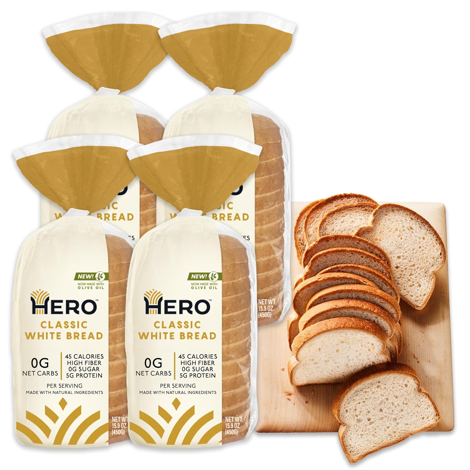 Hero Classic White Bread - Delicious Low Carb Bread Loaf