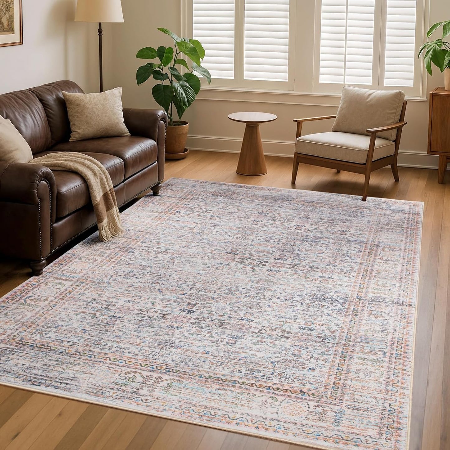 5x7 Vintage Area Rug for Living Room Bedroom - Machine Washable
