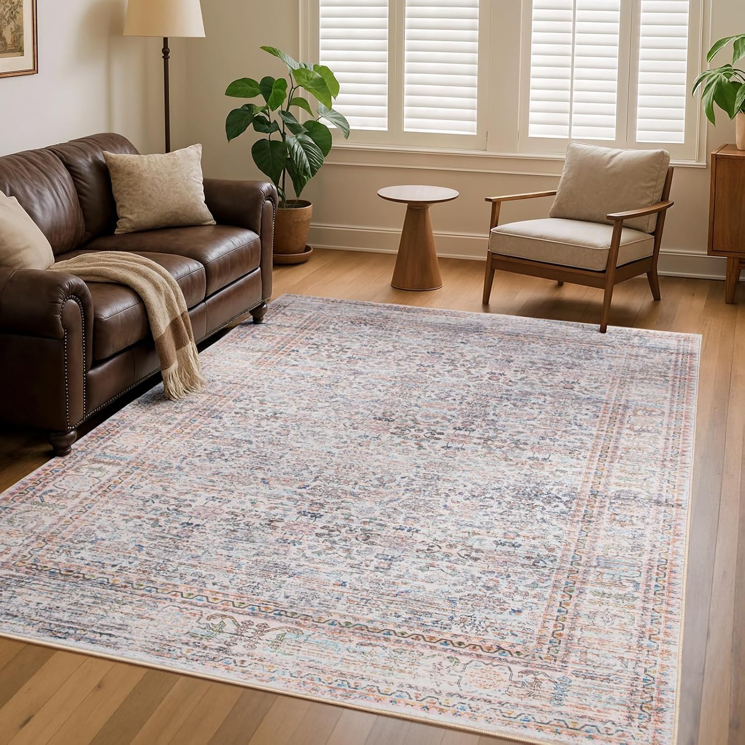 5x7 Vintage Area Rug for Living Room Bedroom - Machine Washable