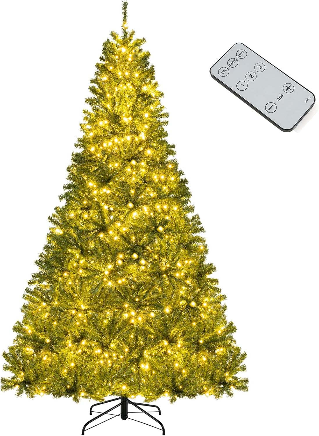 GOFLAME 8FT Pre-lit Artificial Christmas Tree with LED Lights
