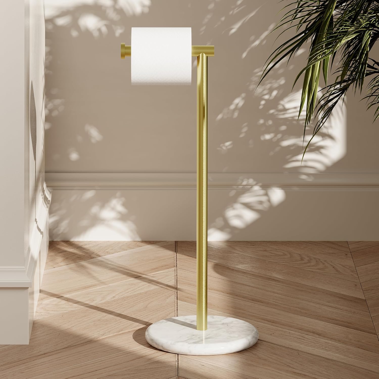 Modern Marble Base Gold Toilet Paper Holder Stand for Bathroom