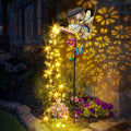 Solar Lights Outdoor Decorative Watering Can with Bee - 39.4in Garden