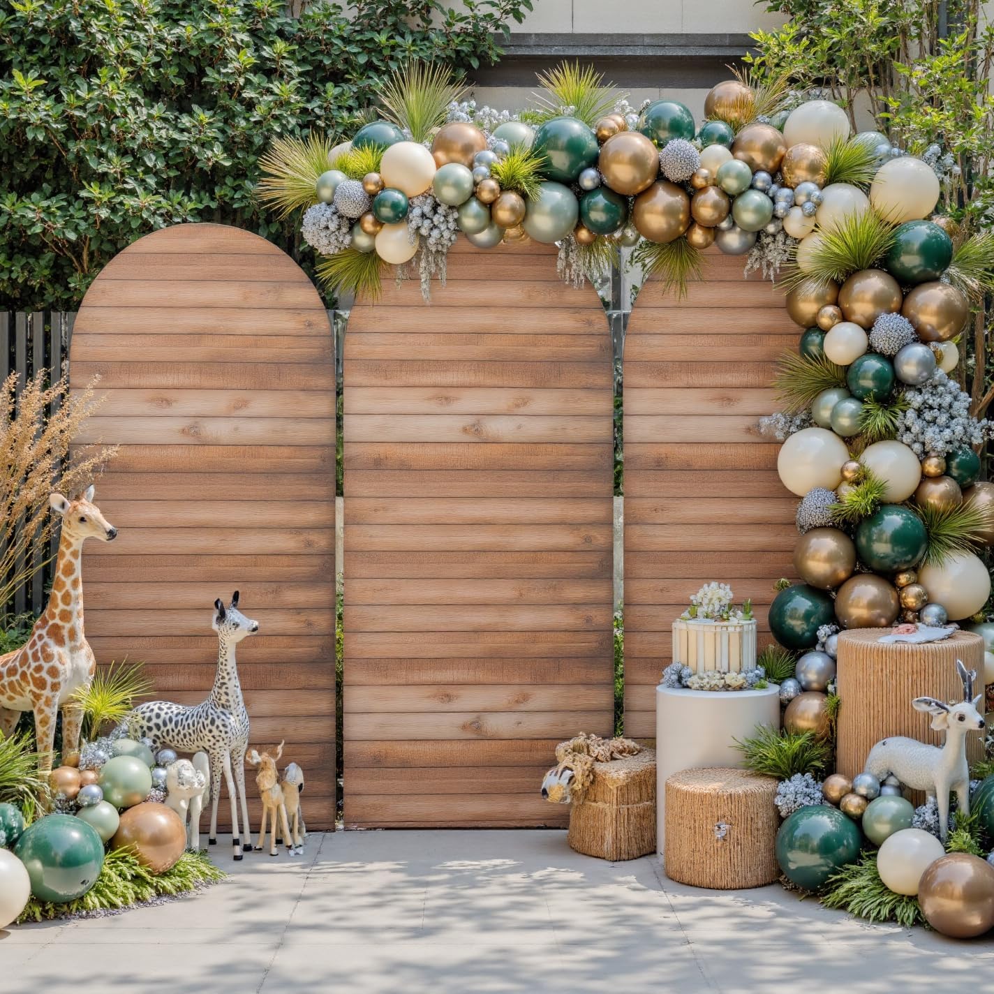 Wooden Arch Backdrop Cover Set of 3 for Weddings and Events