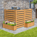 Air Conditioner Fence Privacy Screen with Planter Box - 3-Panel No-Dig