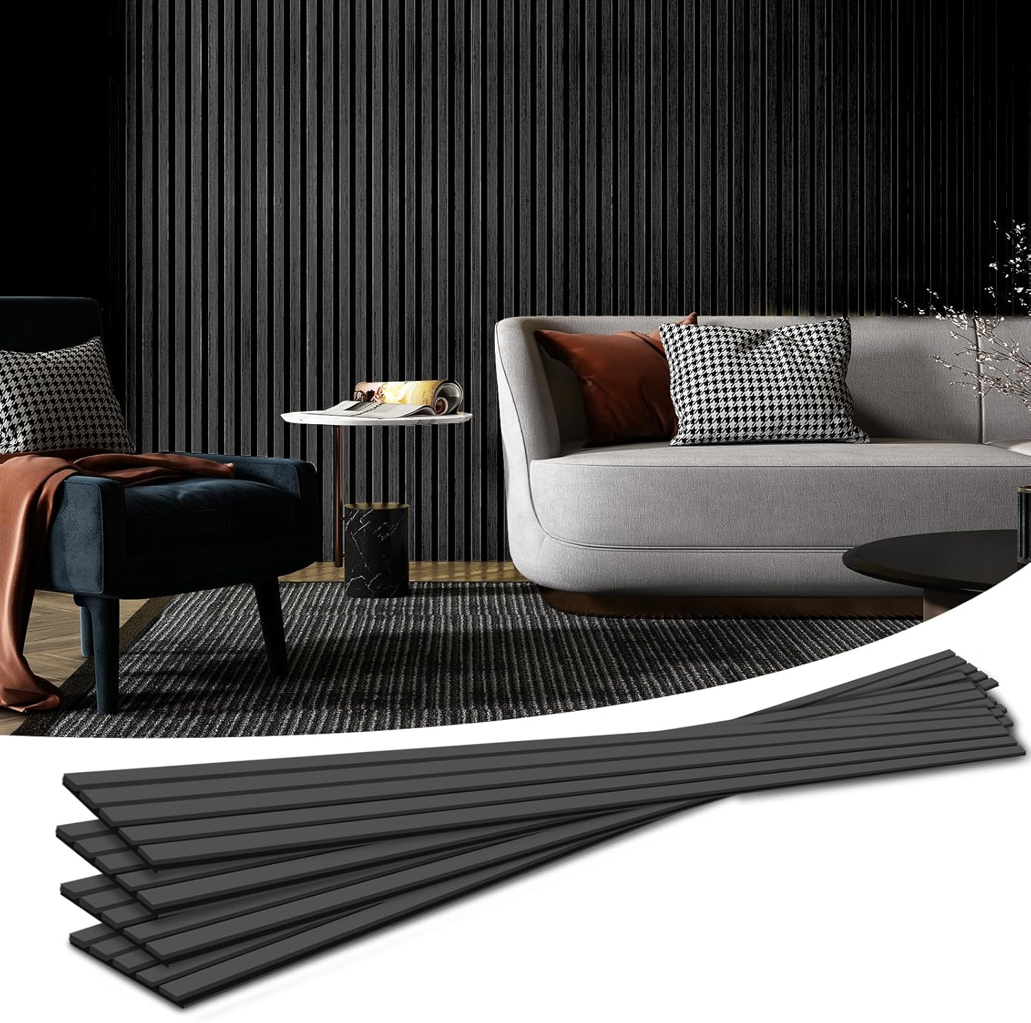 Art3d 4-Piece Wood Slat Acoustic Panels for Noise Reduction