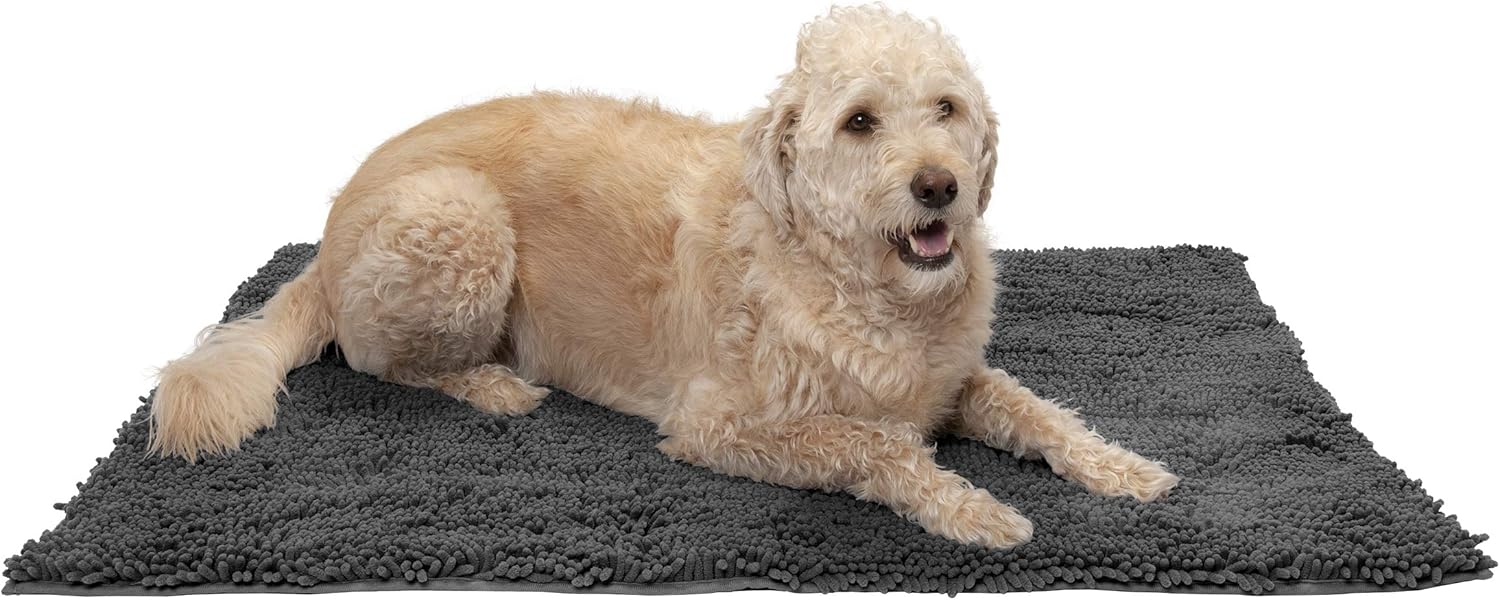 Furhaven 44in x 35in Highly Absorbent Dog Door Mat for Paws
