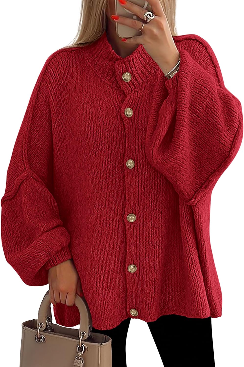 PRETTYGARDEN Women's Winter Button Down Cardigan Sweater Jacket