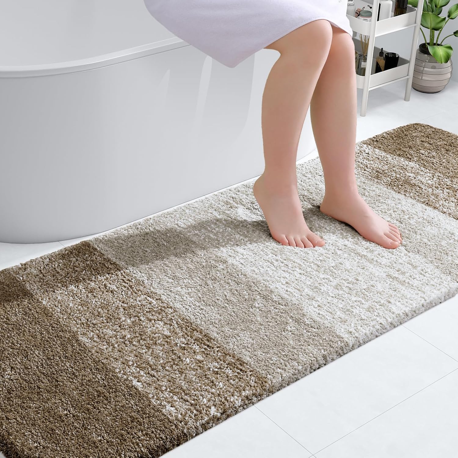 OLANLY Bathroom Runner Rugs 70x24, Soft Microfiber Bath Mats