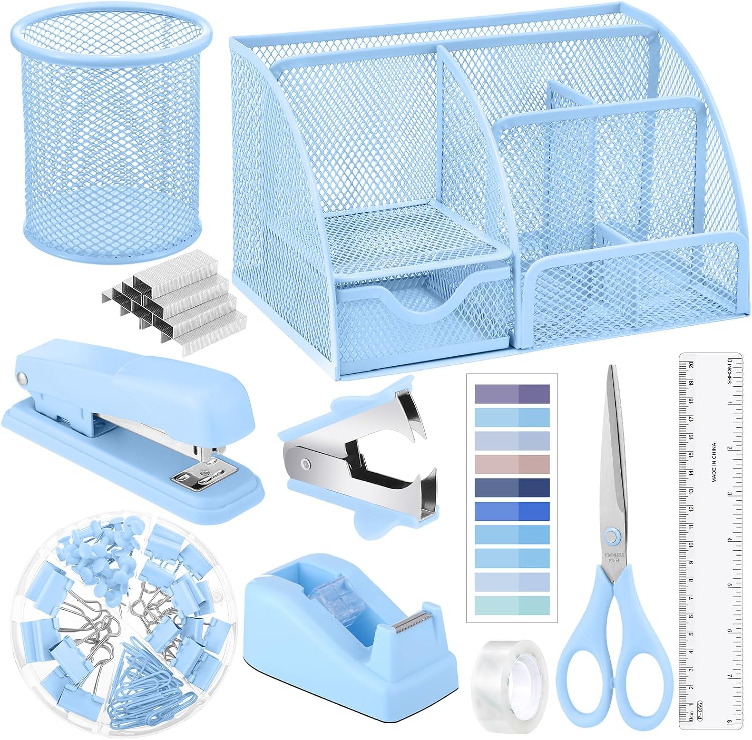 Ultimate Blue Desk Organizer Set - 11 in 1