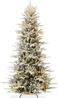 Lighted Aspen Christmas Tree 6ft Flocked Noble Fir - Dual Color LEDs
