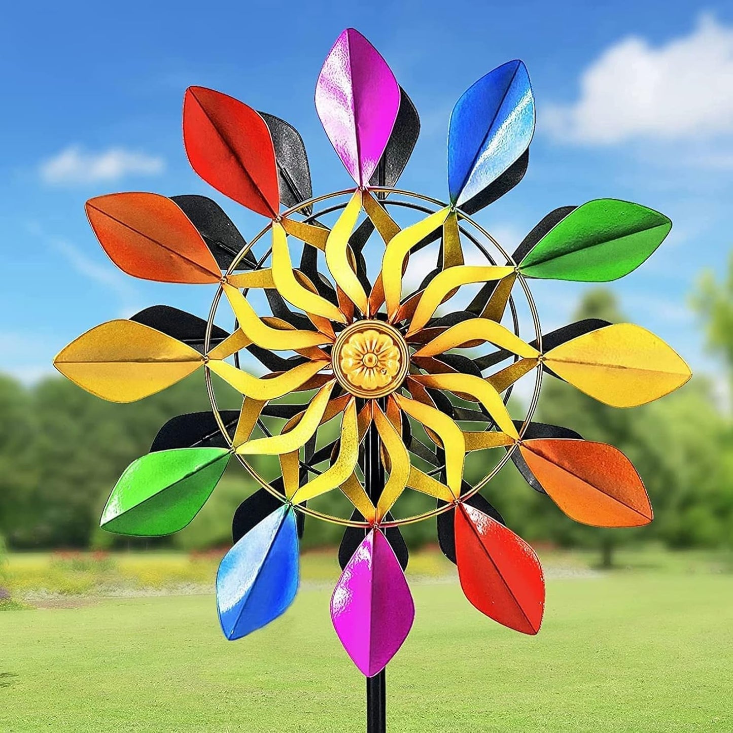 DIBIEECN 78 Inch Big Kinetic Wind Spinners for Garden Decor