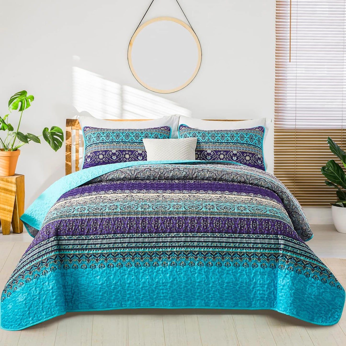 Boho Quilt King Size Set by WONGS BEDDING for All Seasons