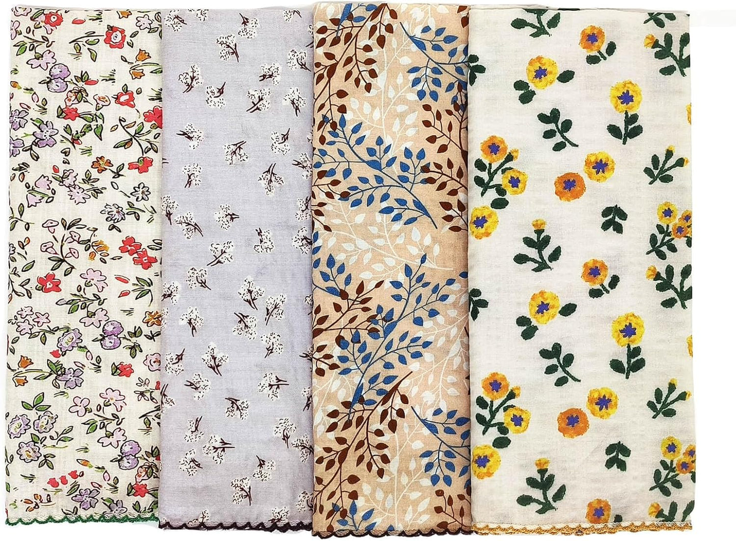 21x21 Cotton Bandana for Women, Soft Textured Neck Scarf