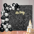 36 Pcs Black Shimmer Wall Backdrop Panels for Party Decoration - 6x6