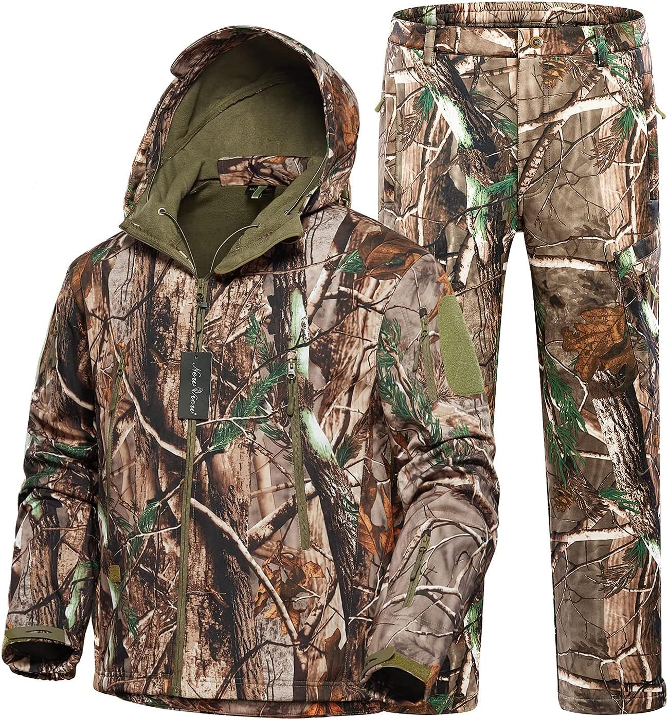 Camo Hunting Clothes for Men: Warm Jacket and Pants Set