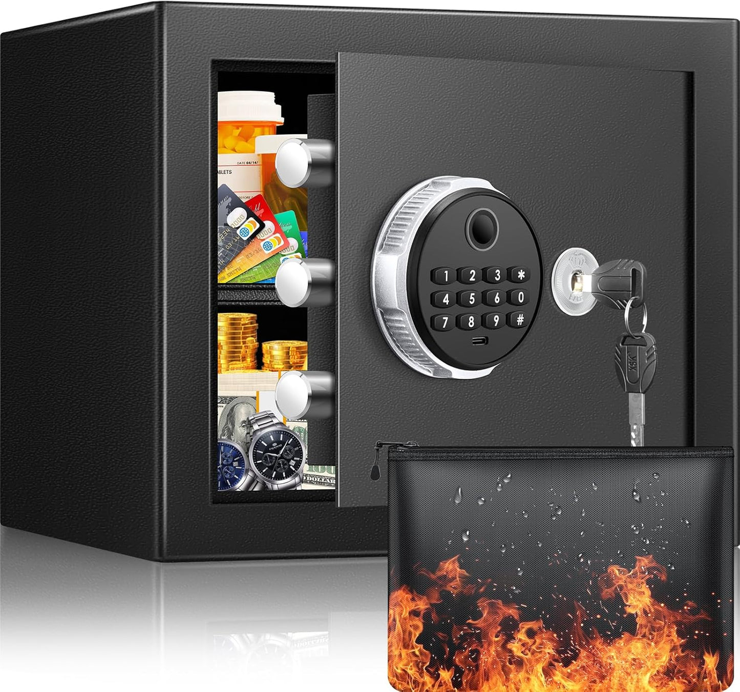 Smart Biometric Safe Box for Home, Office, and Hotel Use